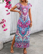 Women's Bohemian Print Maxi Dress