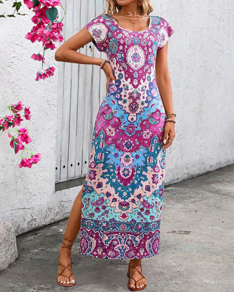 Women's Bohemian Print Maxi Dress