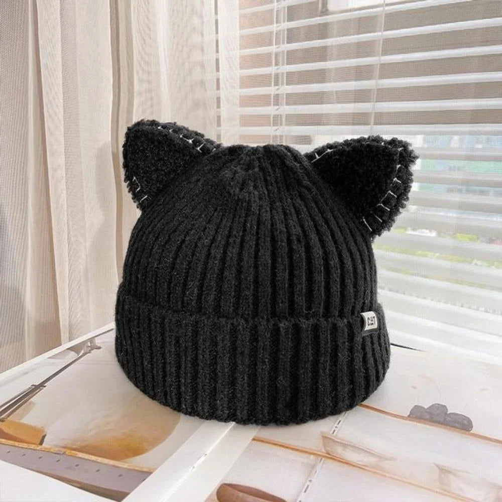 Bonnet pour femme à oreilles de chat