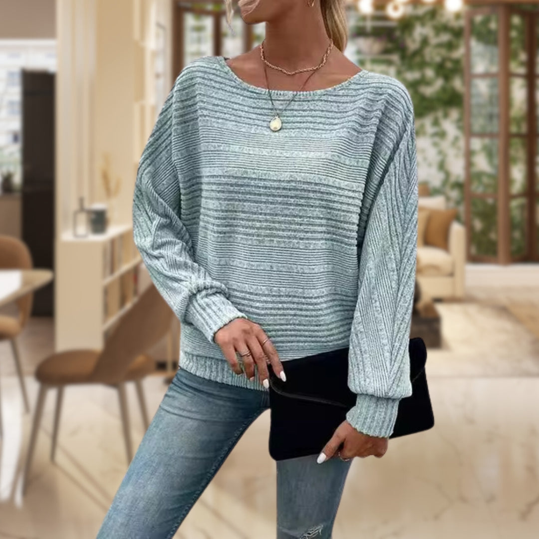 Pull en maille côtelée texturée pour femme