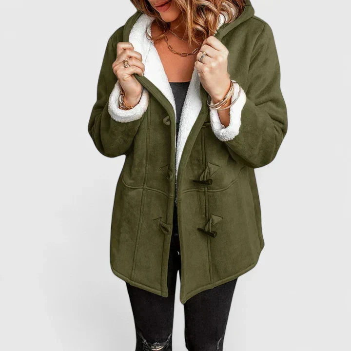 Women's Hooded Sherpa-Lined Toggle Jacket