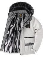 Veste d’hiver pour homme à capuche en fourrure
