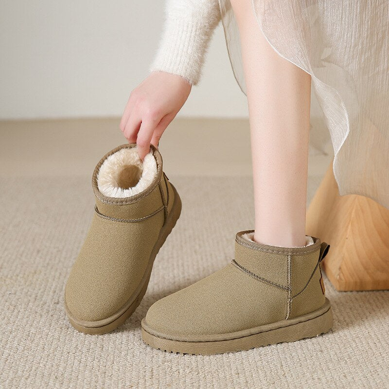 Bottines pour femme doublées en fausse fourrure