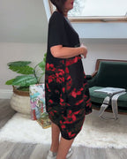 Women's Floral Panel Midi Dress