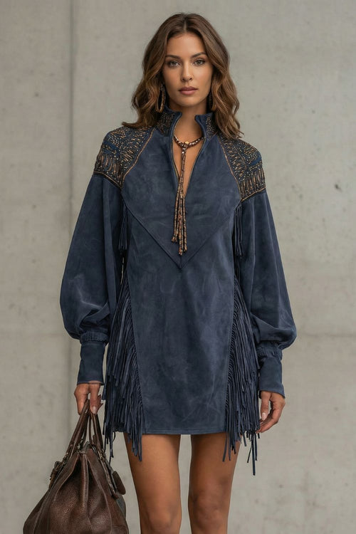 Women's Fringe Western Mini Dress