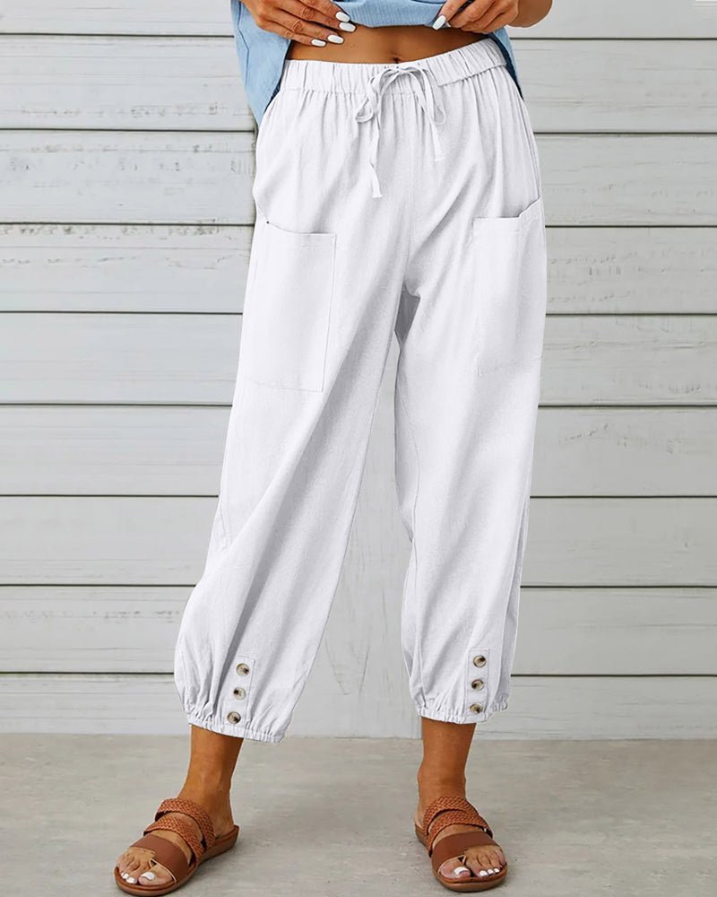 Pantalon sarouel utilitaire pour femme avec cordon de serrage