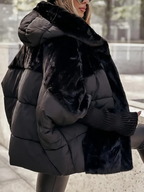 Damen-Steppjacke aus Kunstpelz