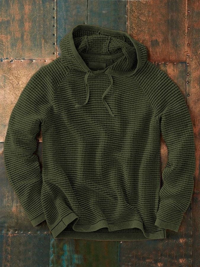 Pullover con cappuccio testurizzato da uomo