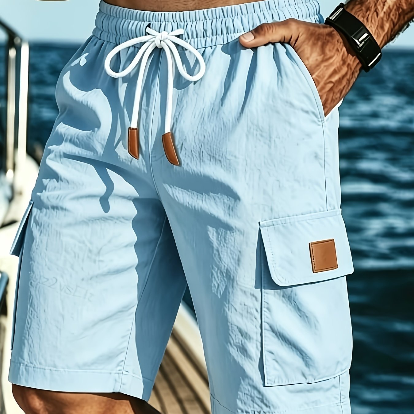 Herren-Cargoshorts mit Kordelzug