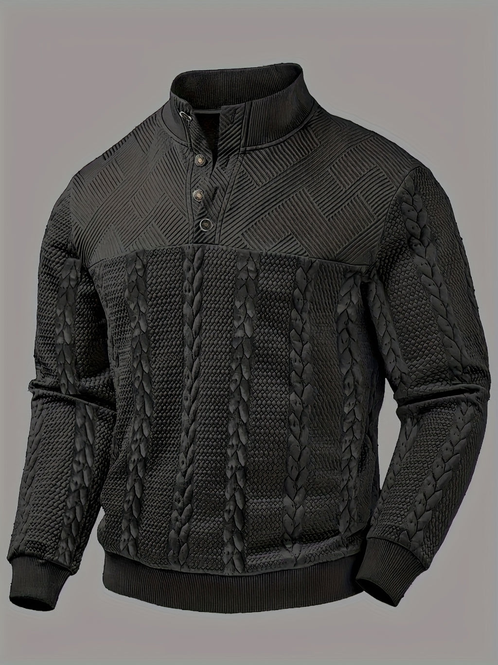 Herrenpullover mit strukturiertem Zopfmuster