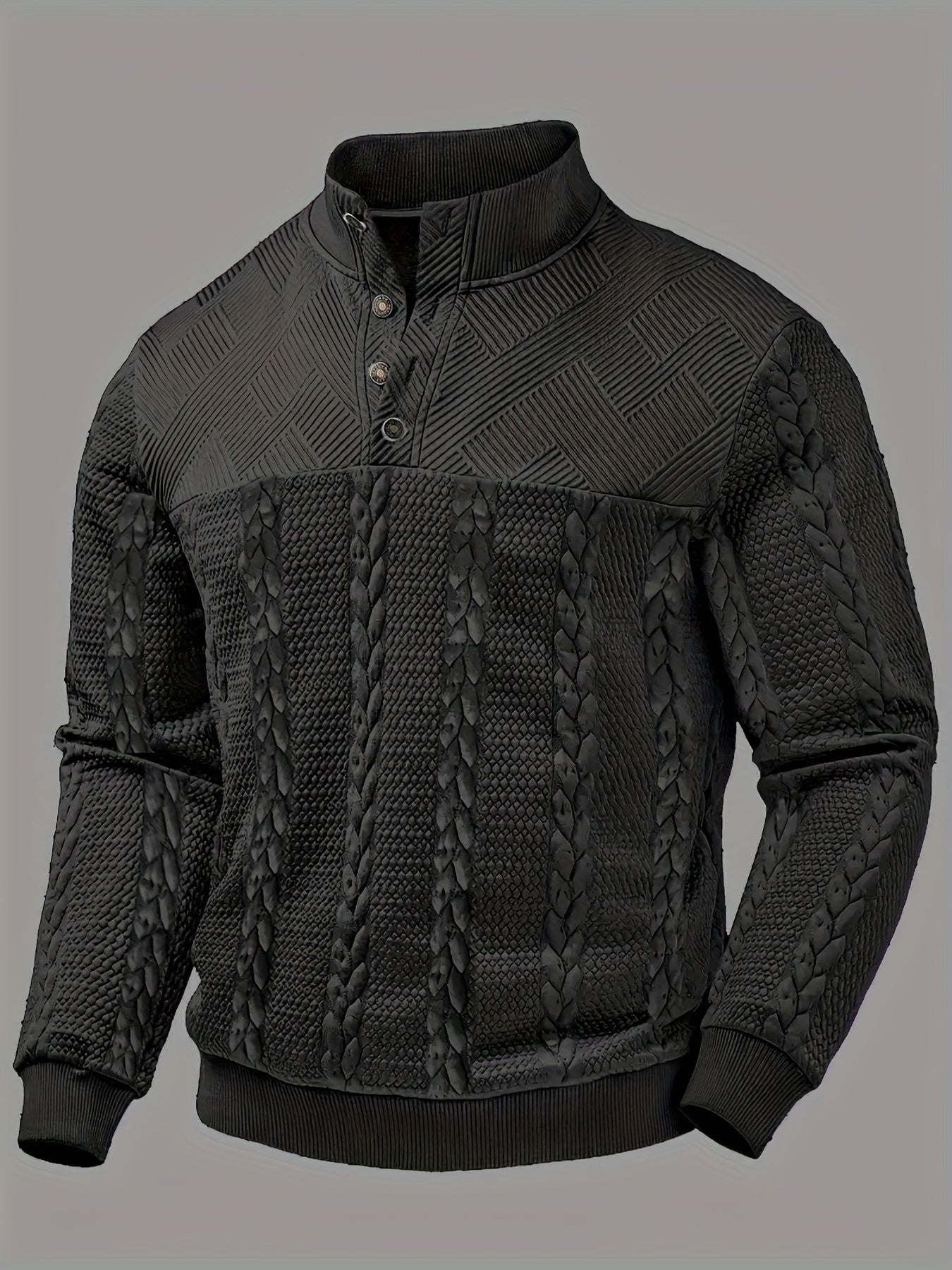 Herrenpullover mit strukturiertem Zopfmuster