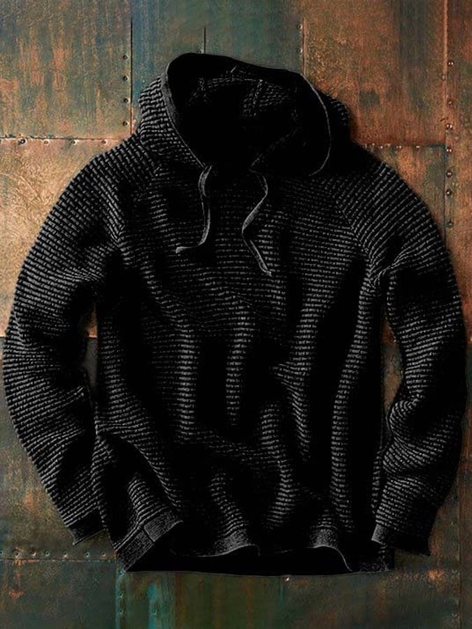 Pullover con cappuccio testurizzato da uomo