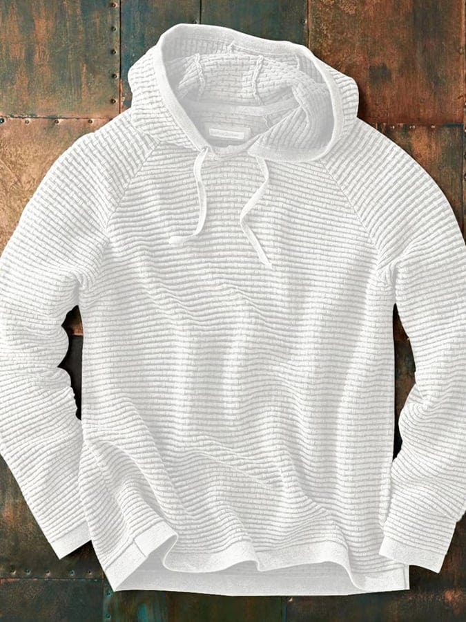 Pullover con cappuccio testurizzato da uomo