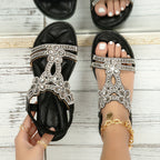 Damen-Slingback-Sandalen mit Strassverzierung, offenem Zehenbereich, elastischem Fersenriemen und gepolsterter Komfortsohle