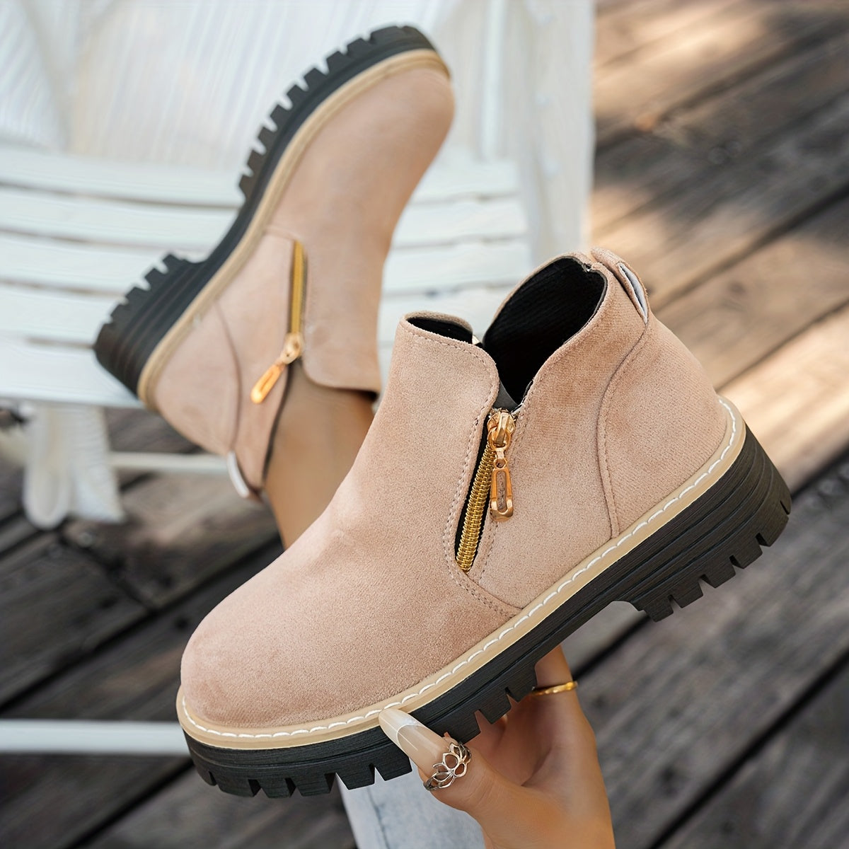 Women’s Side Zip Platform Ankle Boots