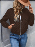 Chaqueta bomber acolchada de diamante para mujer