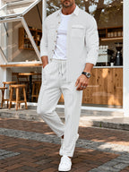 Strukturiertes Overshirt- und Hosen-Set für Herren