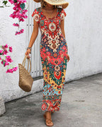 Women's Bohemian Print Maxi Dress