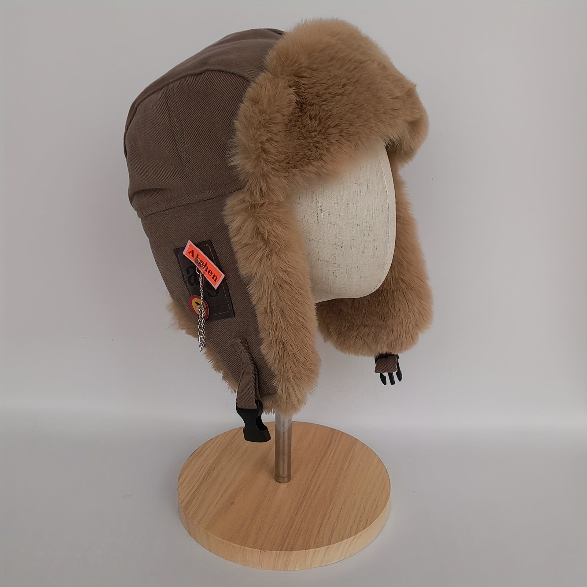 Winter-Trappermütze für Damen mit Kunstfellbesatz