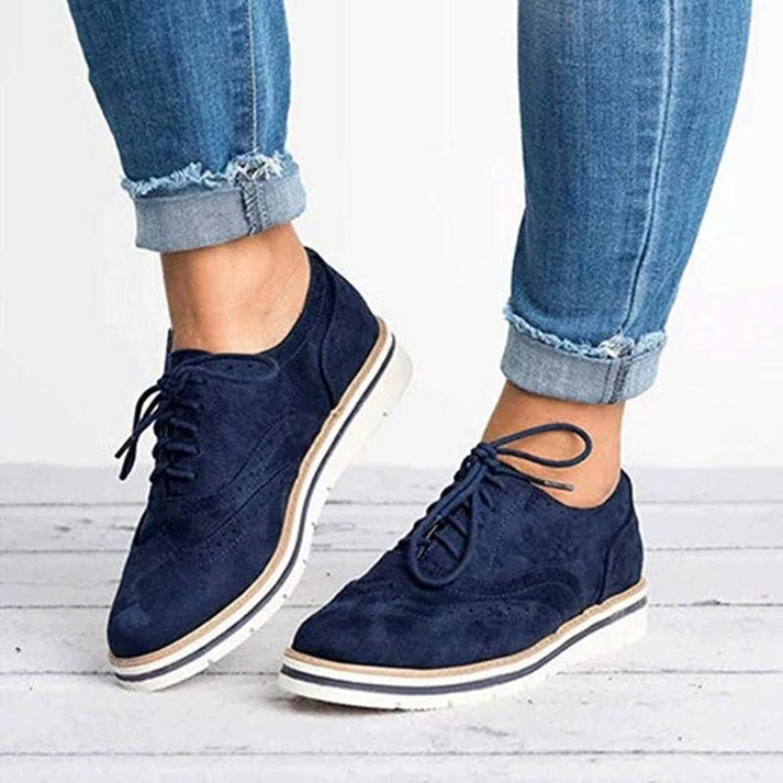 Women's Lace-Up Brogue Sneakers for Stylish Everyday Comfort
