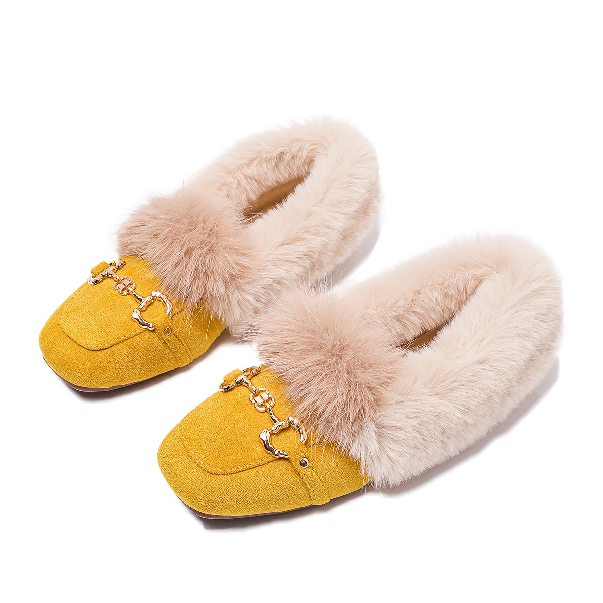 Mules chaussons pour femme bordés de fausse fourrure