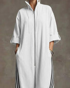 Damen-Jumpsuit mit Reißverschluss vorne und lockerem Jogger-Stil