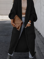Women’s Longline Open-Front Knit Cardigan