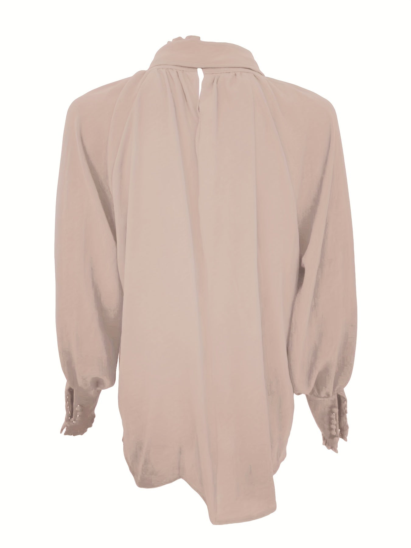 Damen Schleifenkragen-Bluse mit fließender Passform und eleganten langen Ärmeln
