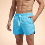 Men's Quick-Drying Swim Shorts with Drawstring Waist for Summer
