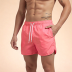 Men's Quick-Drying Swim Shorts with Drawstring Waist for Summer