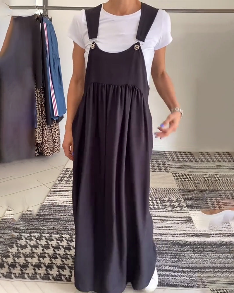 Women's Relaxed Pinafore Maxi Dress