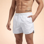 Men's Quick-Drying Swim Shorts with Drawstring Waist for Summer