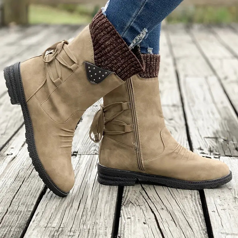 Bottines pour femmes à col en maille