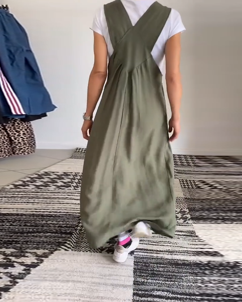 Women's Relaxed Pinafore Maxi Dress