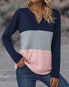 Women's Waffle Knit Colour Block Top