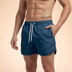Men's Quick-Drying Swim Shorts with Drawstring Waist for Summer