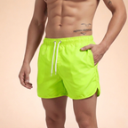 Men's Quick-Drying Swim Shorts with Drawstring Waist for Summer