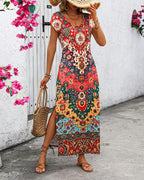 Women's Bohemian Print Maxi Dress