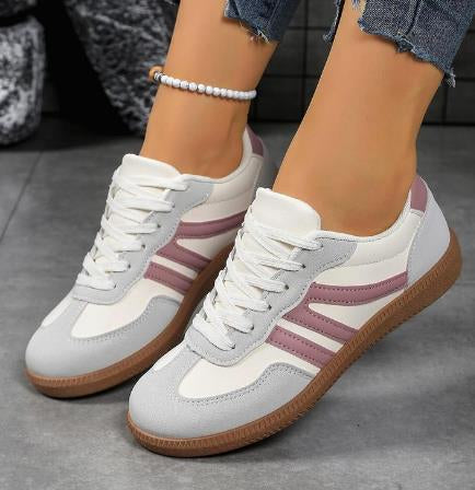 Damskie retro casualowe sneakersy do chodzenia z sznurowaniem