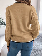 Women’s Textured Knit Crew Neck Sweater
