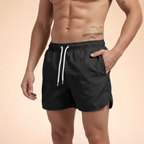 Men's Quick-Drying Swim Shorts with Drawstring Waist for Summer