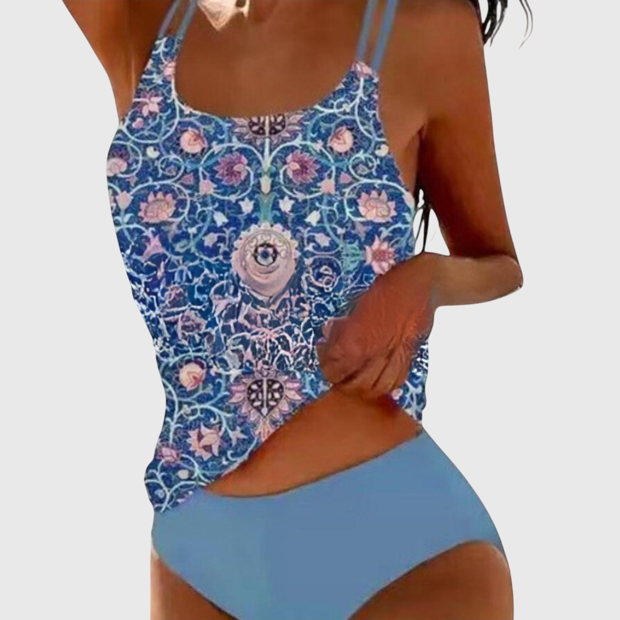 Ensemble tankini bohème imprimé pour femme