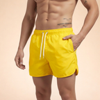 Men's Quick-Drying Swim Shorts with Drawstring Waist for Summer