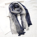 Men’s Two-Tone Textured Fringed Scarf
