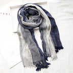 Men’s Two-Tone Textured Fringed Scarf