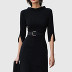 Elegantes Midikleid für Damen mit Gürtel und tailliertem Schnitt für zeitlosen Stil