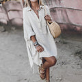 Women's Oversized Button Front Shirt Dress