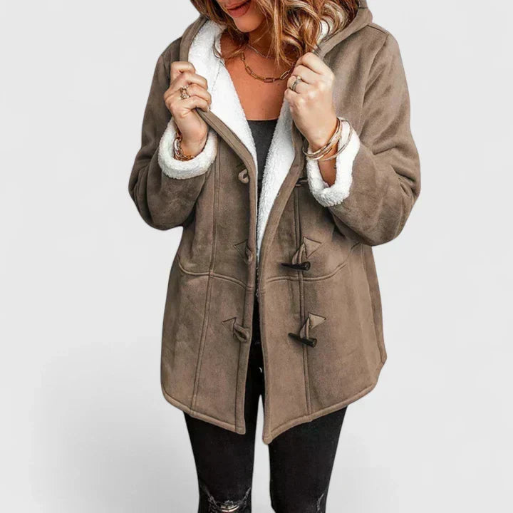 Women's Hooded Sherpa-Lined Toggle Jacket