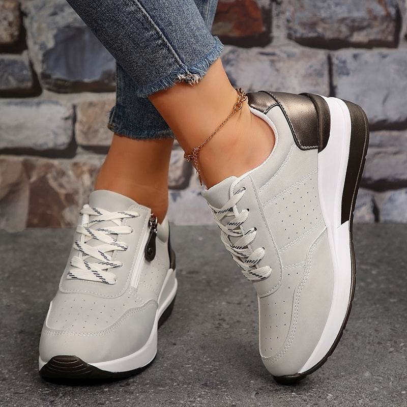 Women's Lightweight Sneakers with Side Zipper