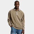 Men's Washed Long Sleeve Polo Shirt